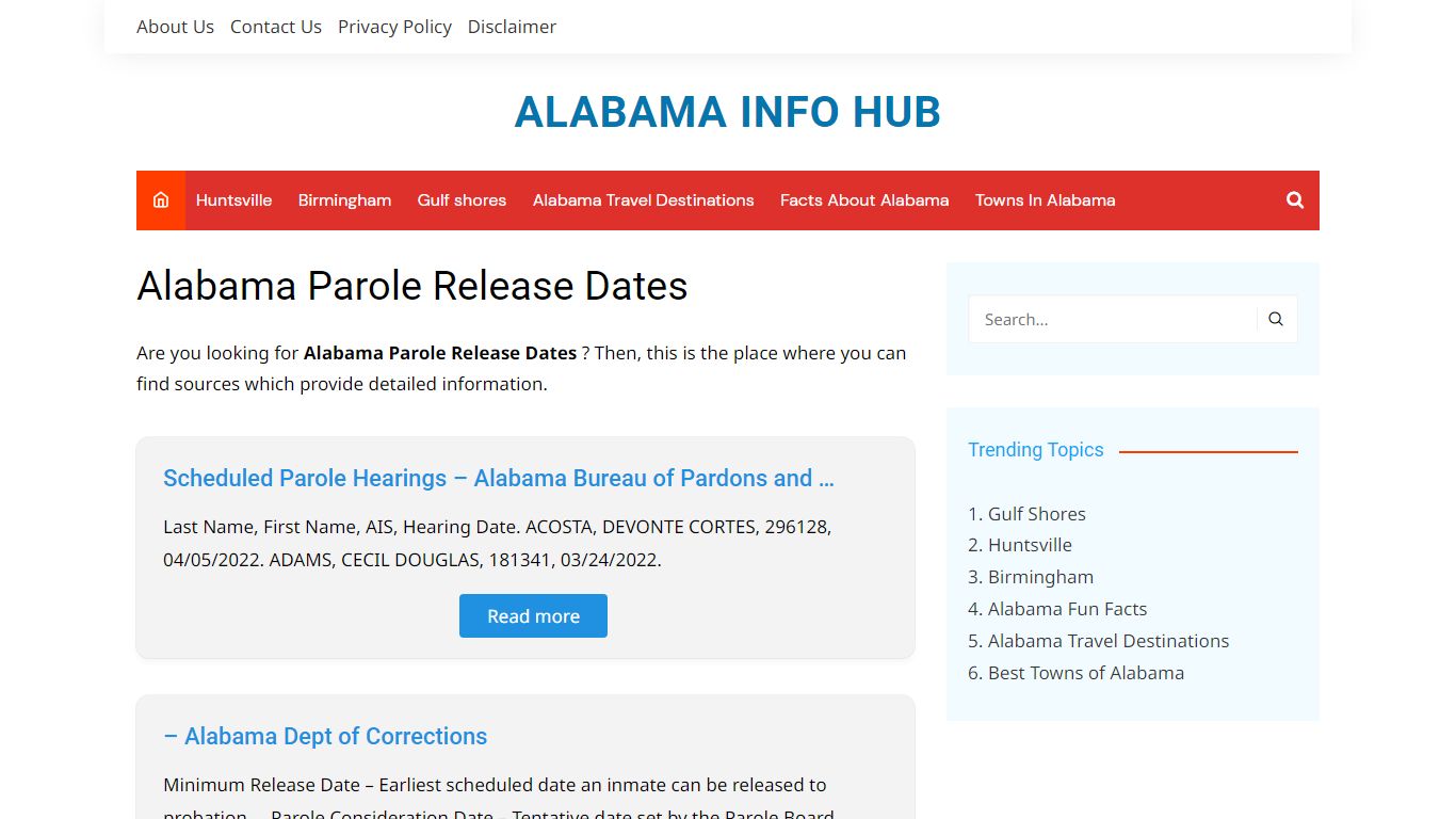 Alabama Parole Release Dates – Alabama Info Hub